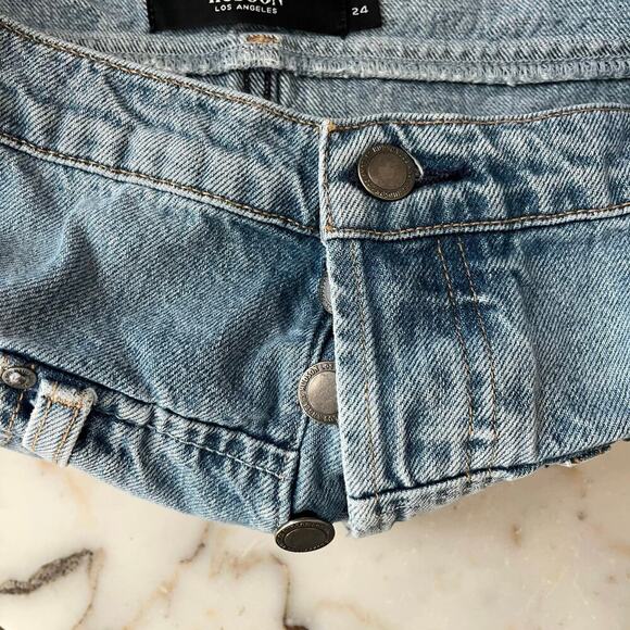 Hudson Jeans Women’s Sloane Fold Over Shorts High Waist Button Fly Distressed 24 - Picture 6 of 8